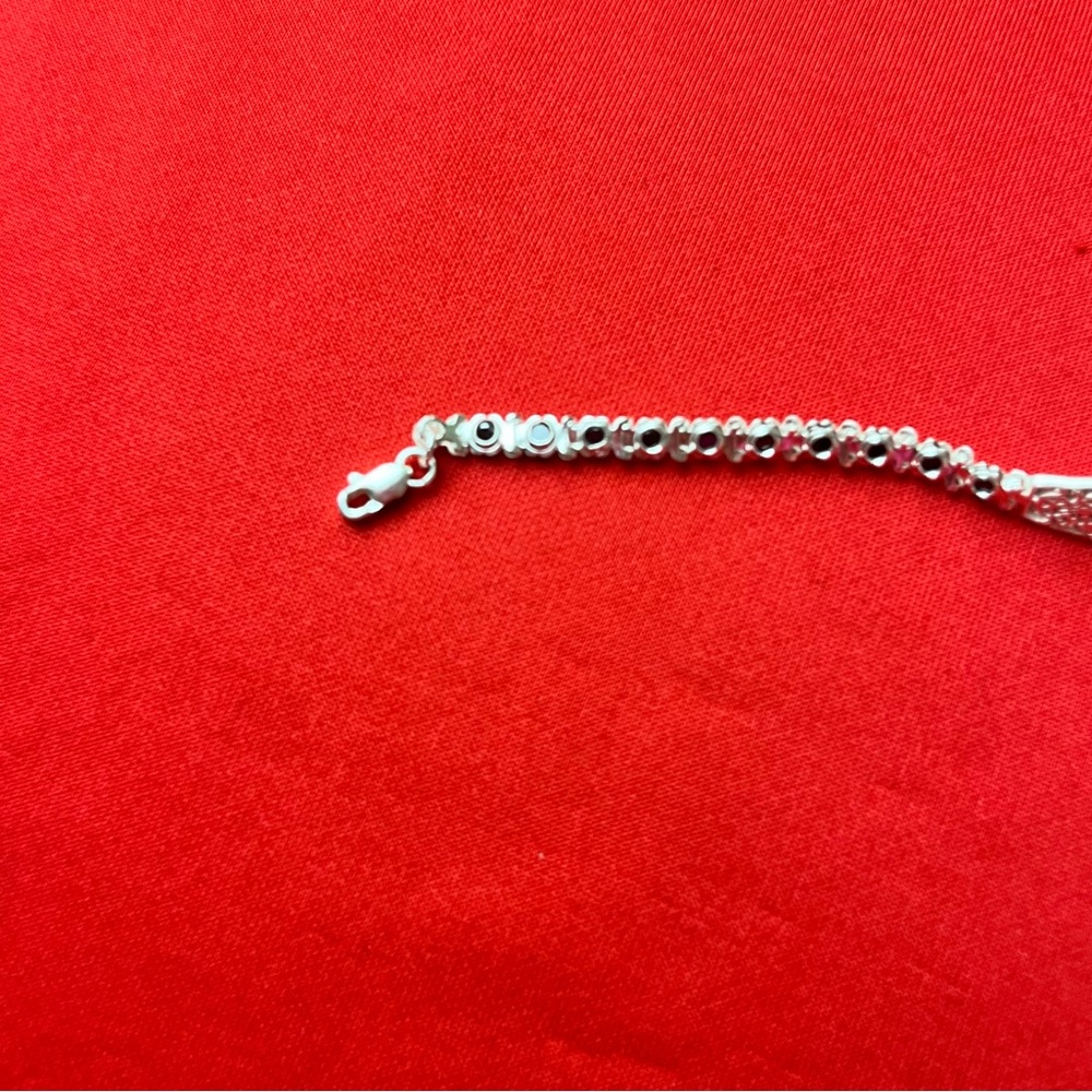 925 strling Silver Sparkling Rhinestone Catholic religions Bracelet‎ - Picture 11 of 15